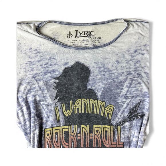 Lyric Y2K grunge semi sheer rock vibes top with silver lettering and 2000’s vibe - Picture 4 of 7